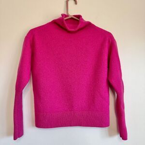 Wilfred Cyprie 100% Merino Wool Mockneck Sweater in Vital Pink | Size L